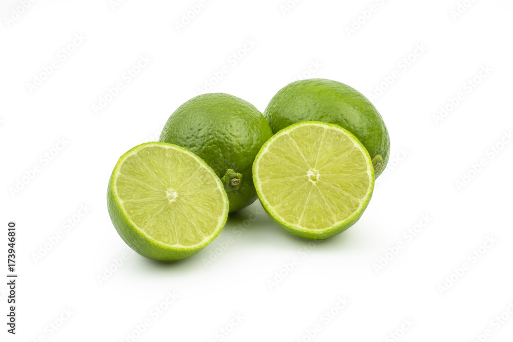 Lime isolated on white background. Clipping path included.