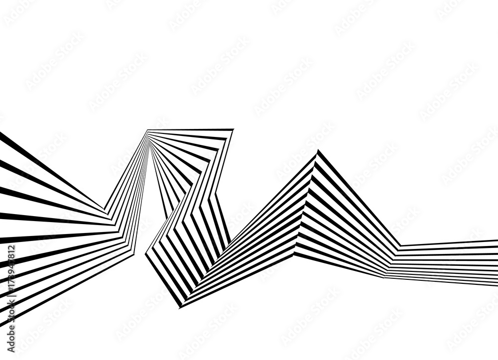 black and white stripe line pattern abstract graphic optical art