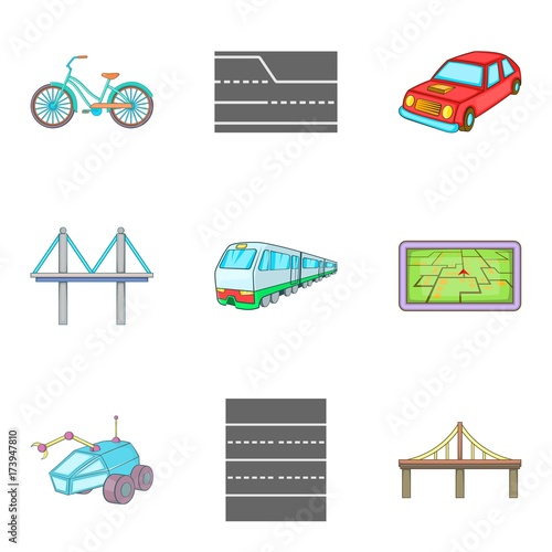 Heading icons set, cartoon style