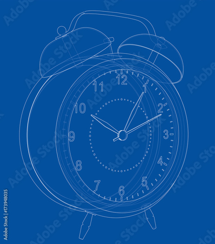Alarm clock sketch. Vector