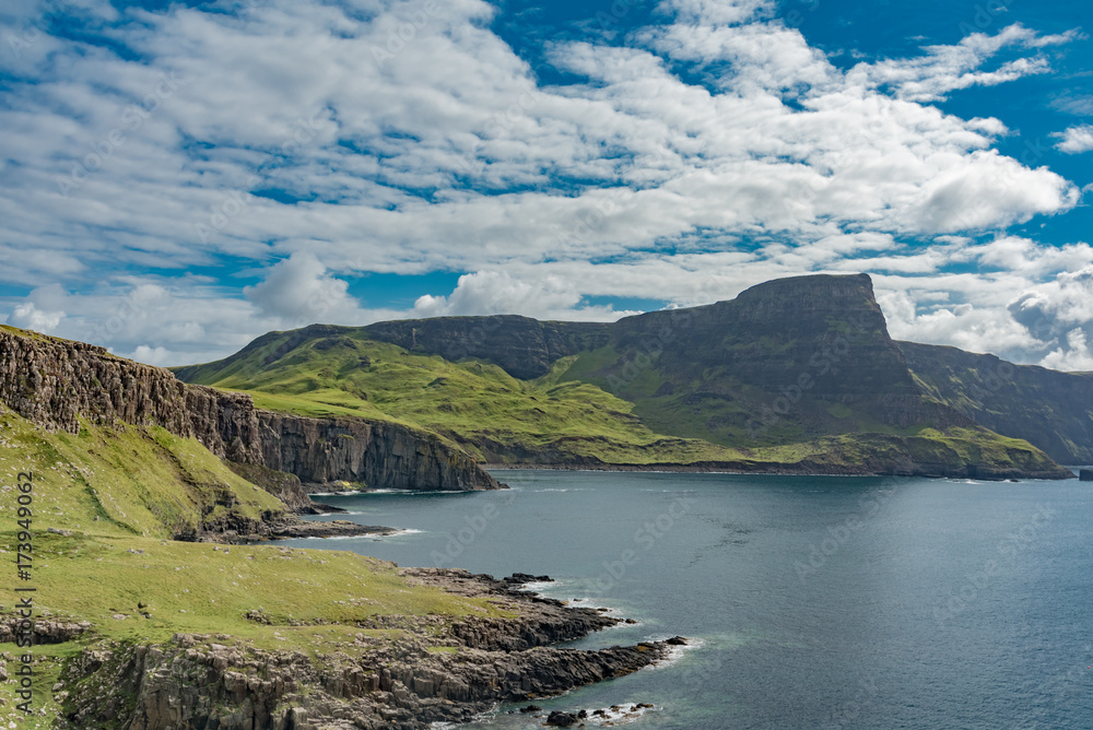 Neist Point, Scotland's cliff in England with the famous Lighthouse Neist Point, Scotland's cliff in England with the famous Lighthouse
