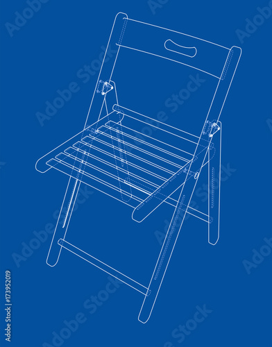 Folding chair sketch. Vector