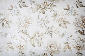 old vintage paper wallpaper with flowers background texture