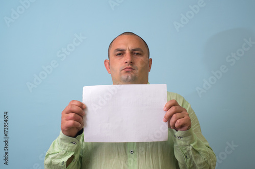 Man with a piece of paper