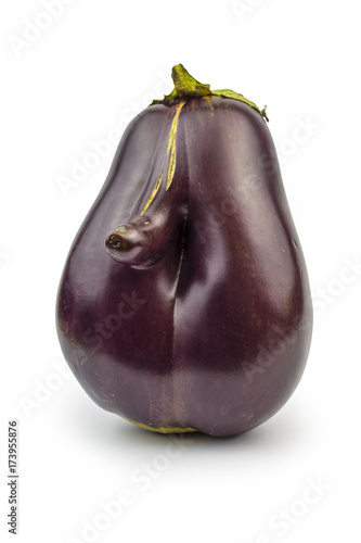 Eggplant isolated on white background. Clipping path included.