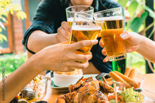 Friendship party celebration in garden