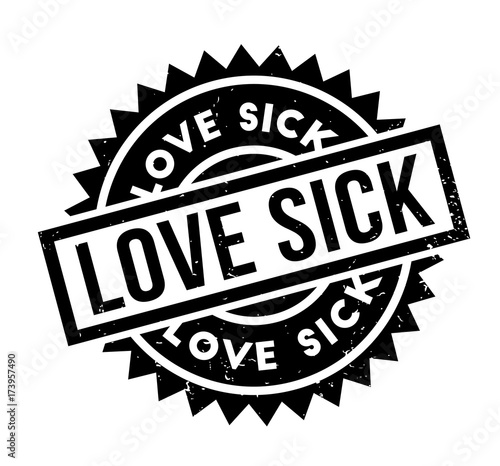 Love Sick rubber stamp. Grunge design with dust scratches. Effects can be easily removed for a clean, crisp look. Color is easily changed.