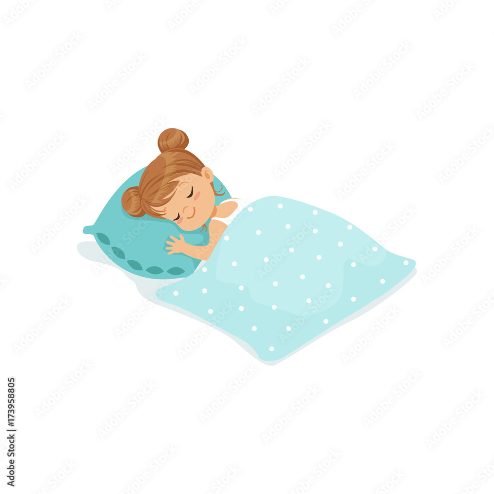 Sweet little girl sleeping on her bed cartoon character vector illustration Stock Vector | Adobe Stock Sweet little girl sleeping on her bed cartoon character vector illustration Stock Vector | Adobe Stock