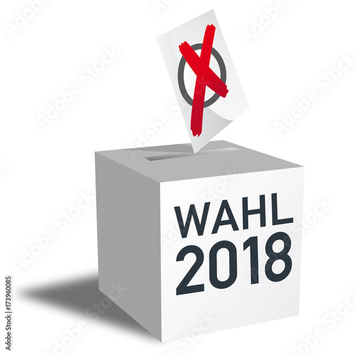 Wahl 2018, Wahlurne und Stimmzettel
