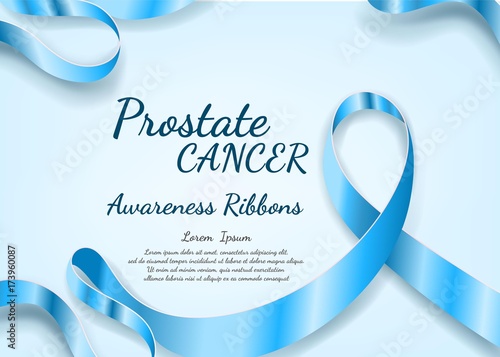 Prostate cancer blue ribbon awareness. Minimal abstract vector illustration. The Light blue Awareness Ribbons of Prostate cancer