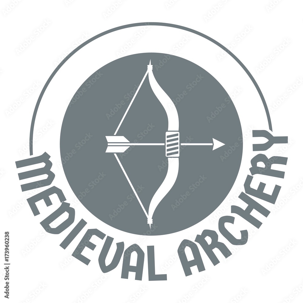 Bow arrow logo, simple gray style Bow arrow logo, simple gray style