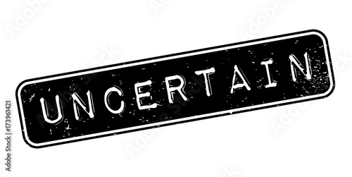 Uncertain rubber stamp. Grunge design with dust scratches. Effects can be easily removed for a clean, crisp look. Color is easily changed.