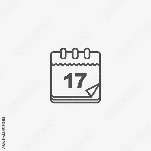 Calendar Vector Icon, Vintage Paper Calendar Vector Pictogram