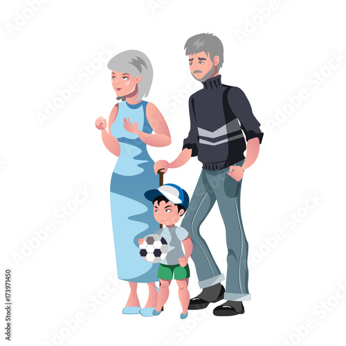 Happy grandparents with grandson