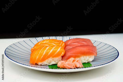 fresh sushi traditional japanese food on the table