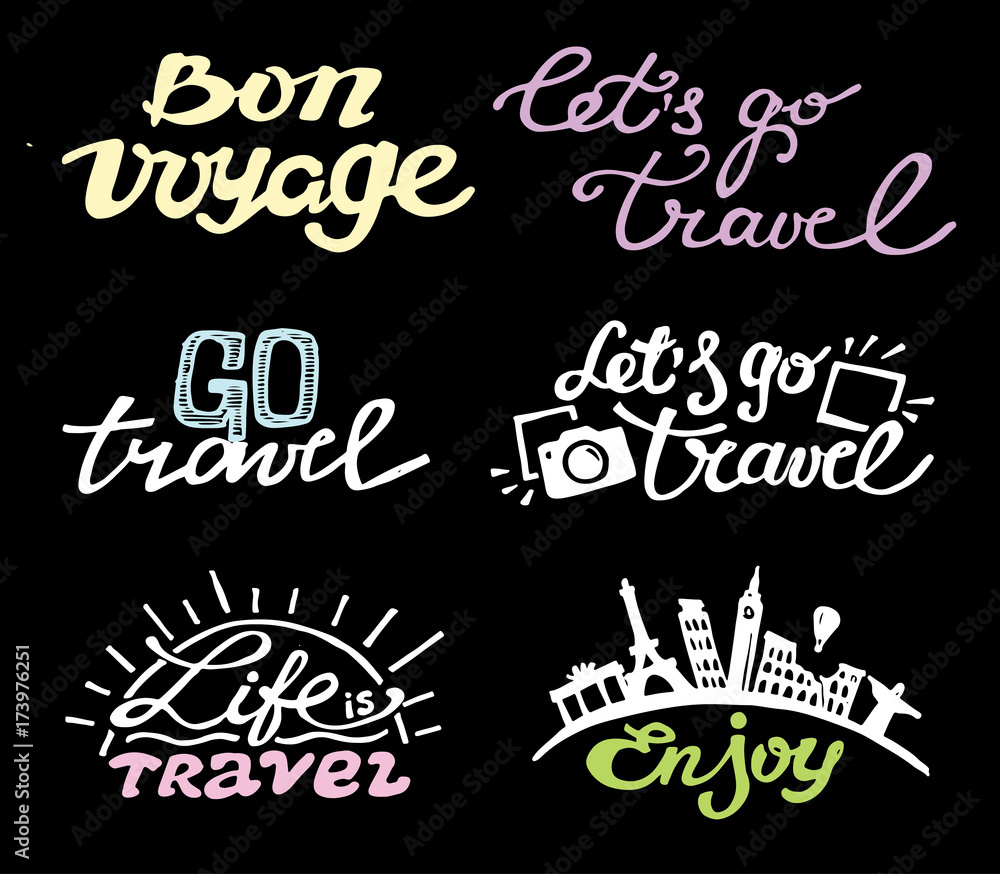 Fototapeta premium Hand drawn lettering. Travel illustration