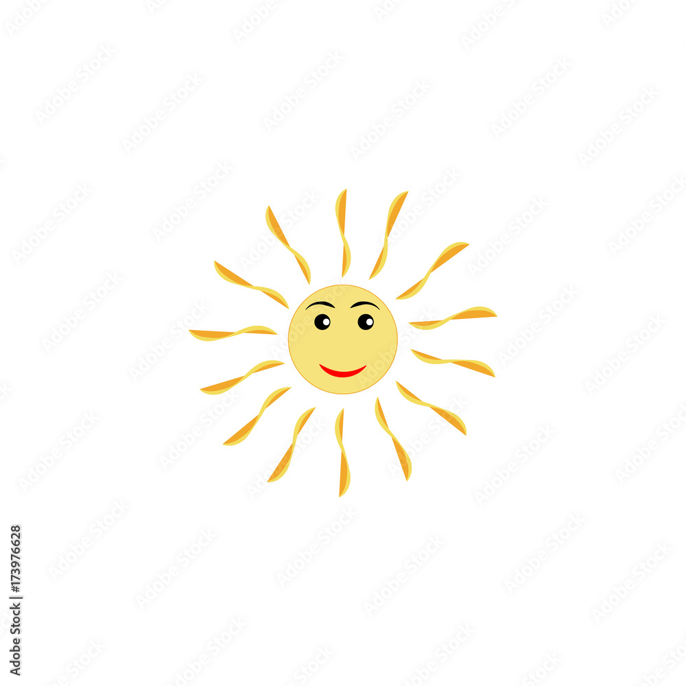 The sun sign on white background