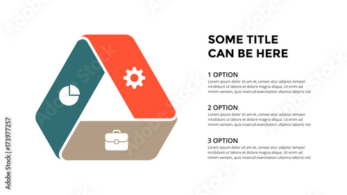 Vector circle arrows infographic, cycle diagram, geometric graph, presentation chart. Business concept with 3 options, parts, steps, processes. 16x9 slide template.