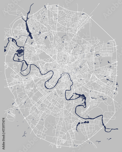 vector map of the city of Moscow, Russia
