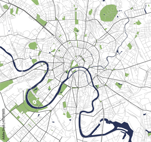 vector map of the city of Moscow, Russia