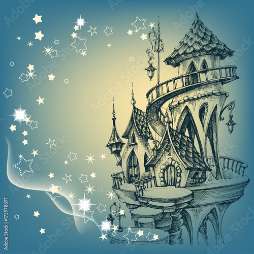 Santa's castle Christmas card