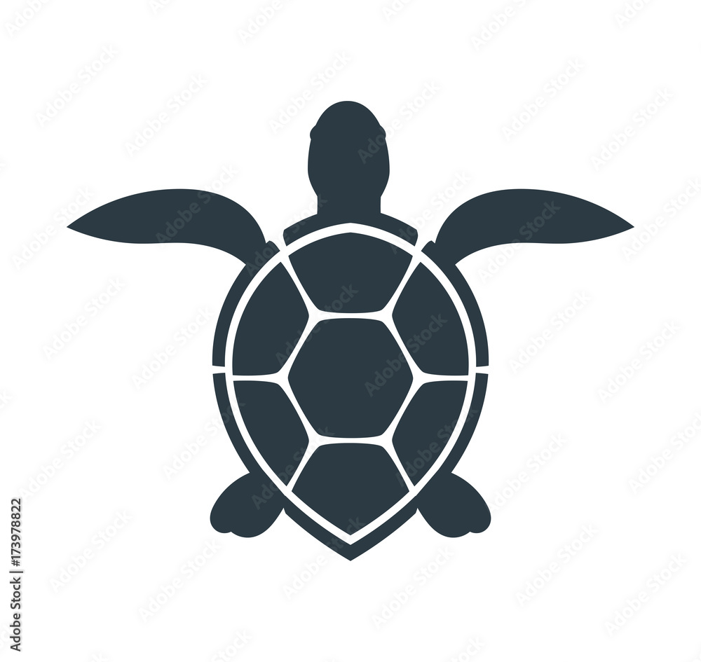 Obraz premium Ikona żółwia morskiego.