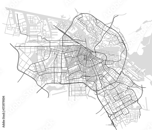 vector map of the city of Amsterdam, Netherlands