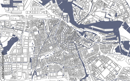 vector map of the city of Amsterdam, Netherlands