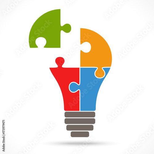 teamwork puzzle light bulb