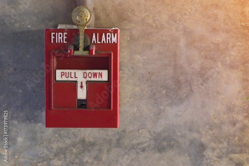 Fire alarm on concrete wall