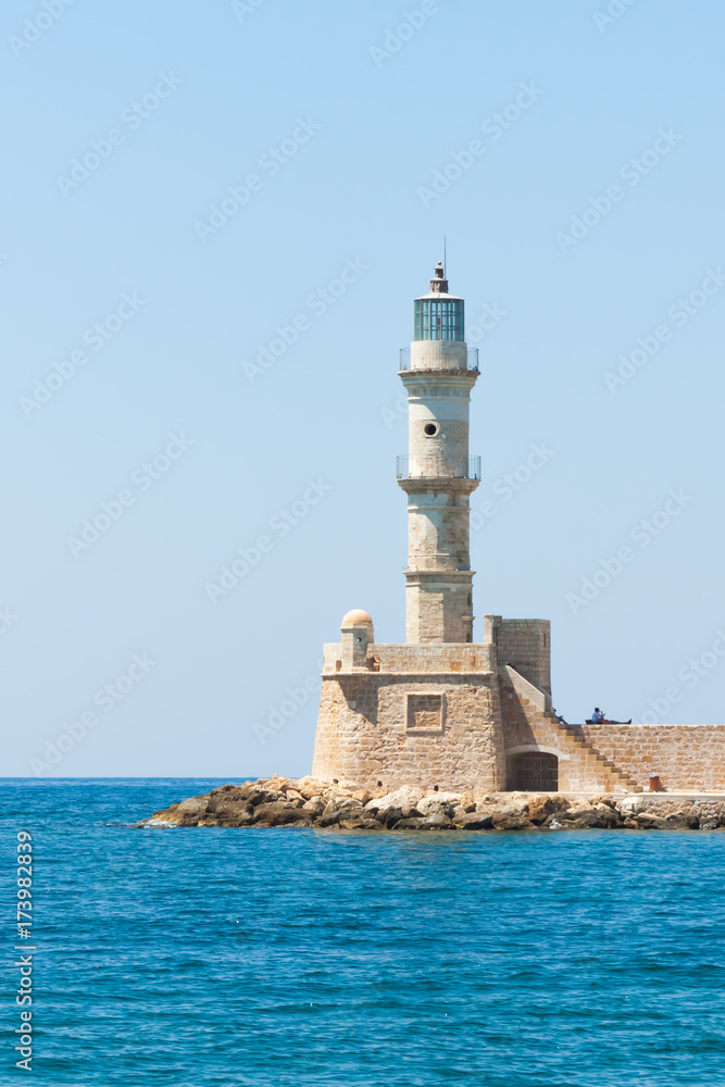 Lighthouse in the Venetian port of Chania