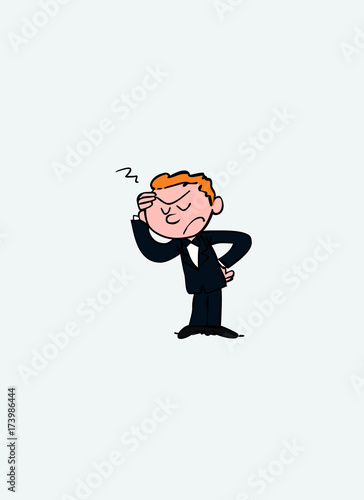 Boyfriend upset and worried. Vector isolated character.