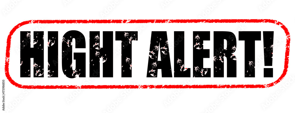 Hight alert on the white background, black and red illustration