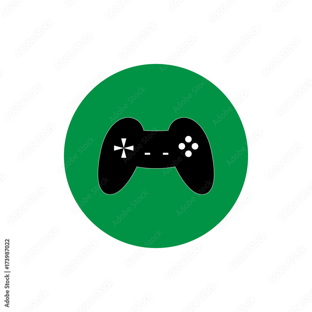 Joystick gamer round icon vector Joystick gamer round icon vector