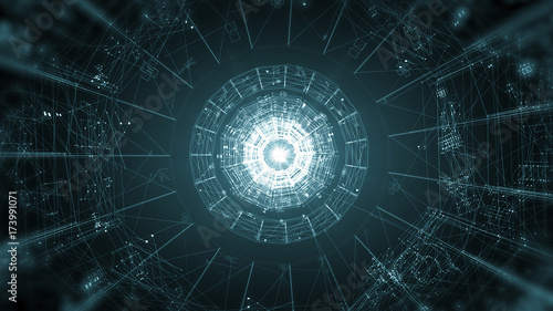 Machine Tunnel Futuristic Looping Background
