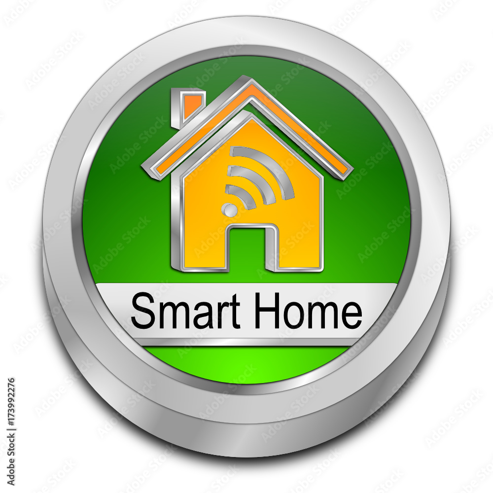 Smart Home Button - 3D illustration Smart Home Button - 3D illustration