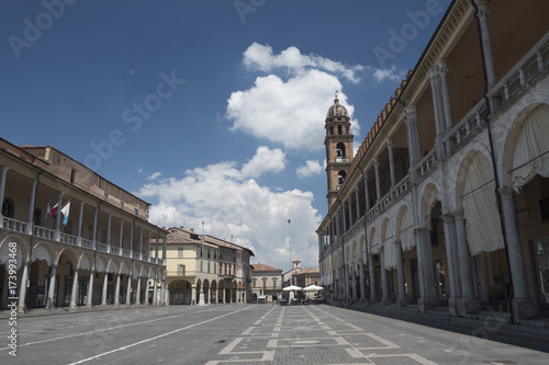 Faenza (Italy): historic buildings in Piazza del Popolo