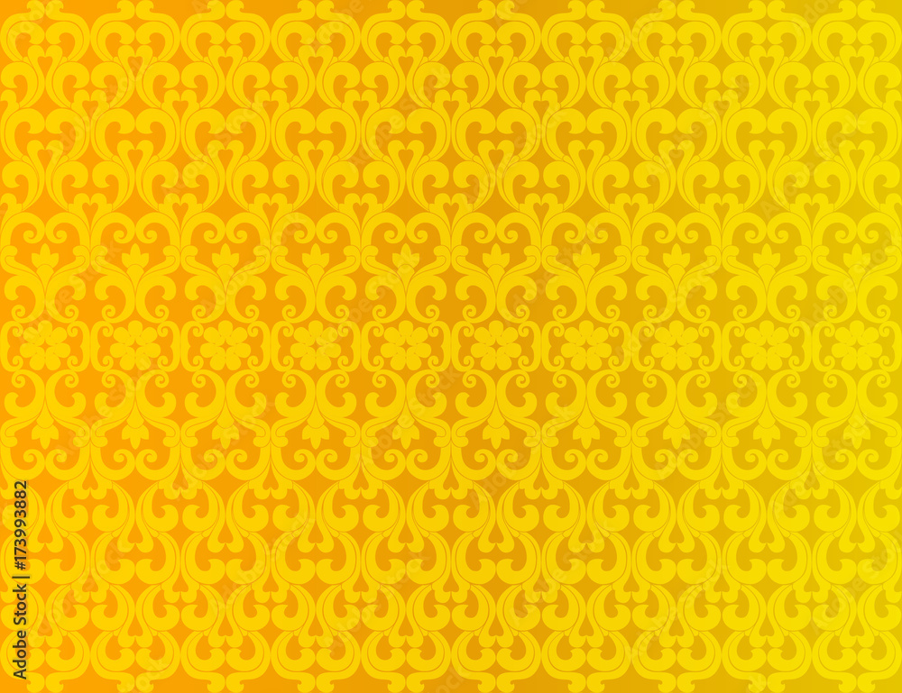 Thai golden vintage pattern vector abstract background