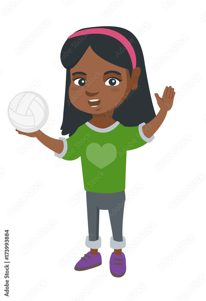 cartoon girl volleyball player