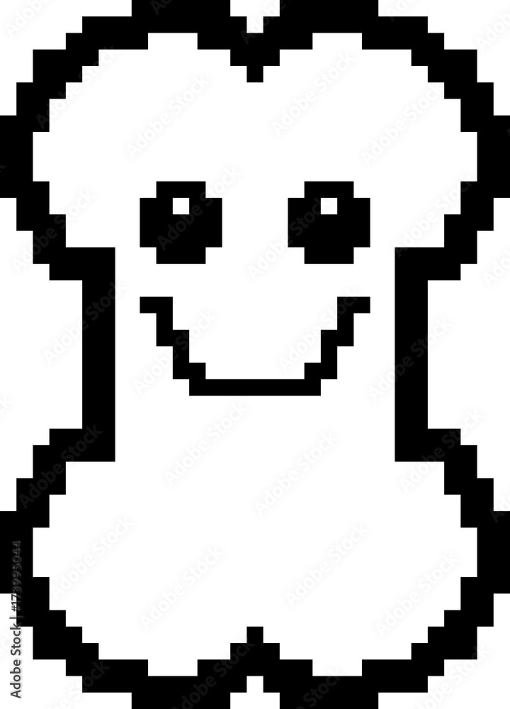 Smiling 8-Bit Cartoon Bone Smiling 8-Bit Cartoon Bone