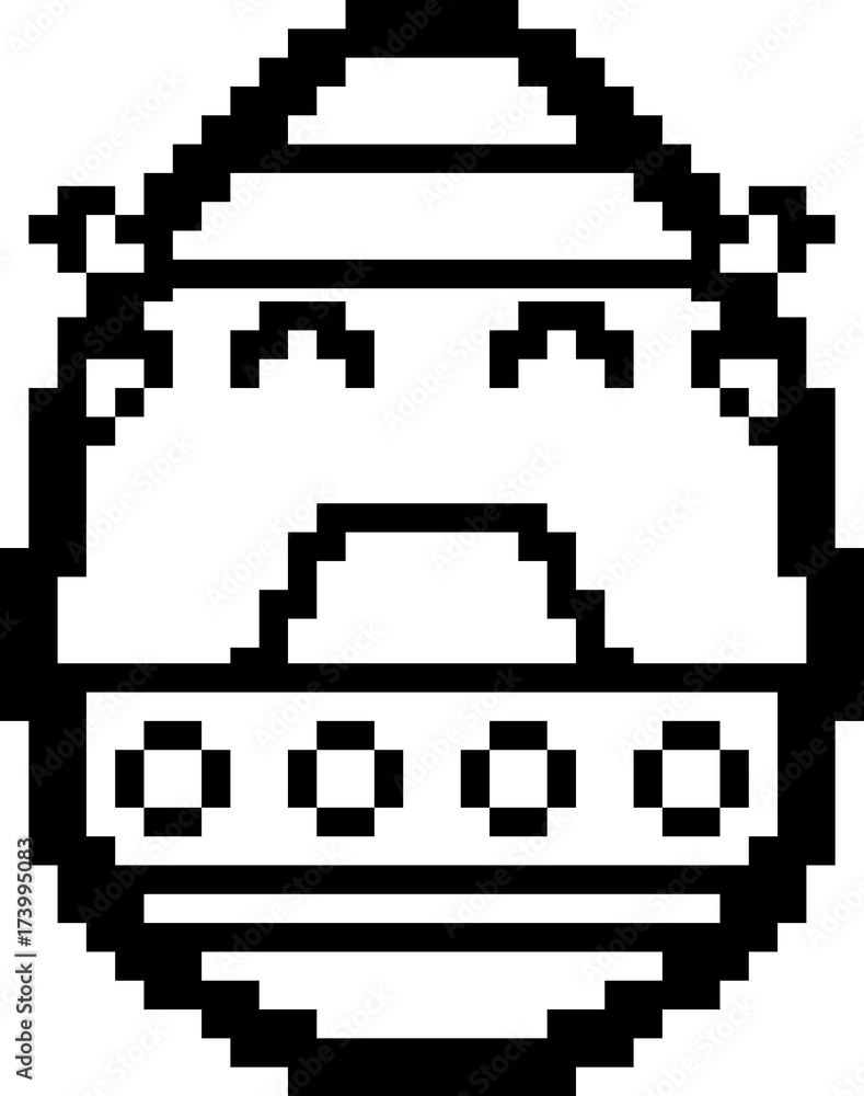 Fototapeta premium Crying 8-Bit Cartoon Easter Egg