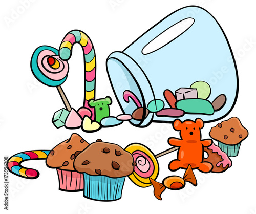 candy group cartoon illustration