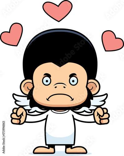 Cartoon Angry Cupid Chimpanzee