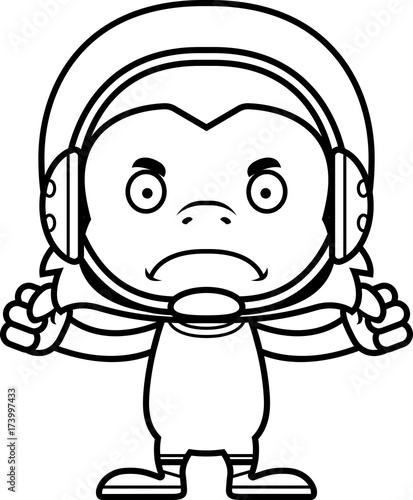 Cartoon Angry Wrestler Monkey