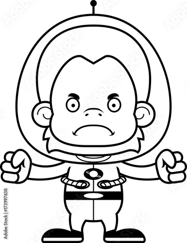 Cartoon Angry Spaceman Orangutan