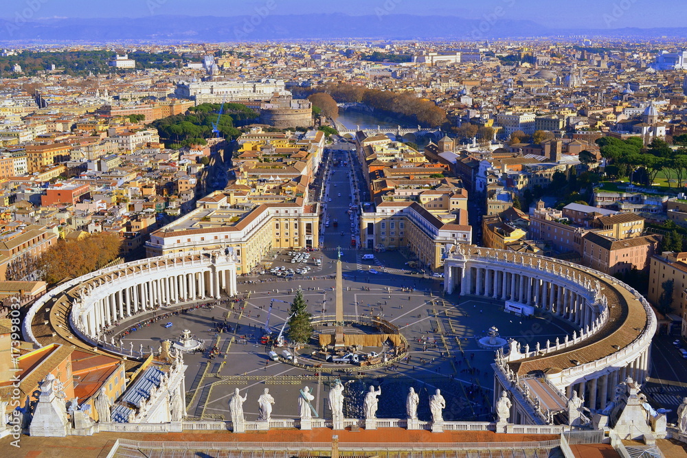 The central square of the Vatican. View from above