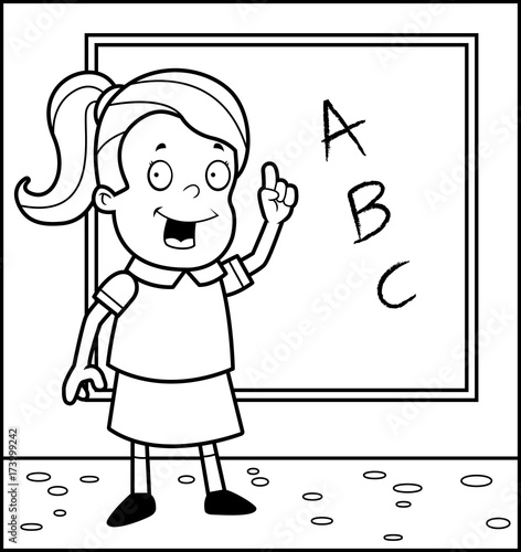 Schoolgirl Blackboard