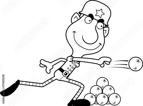 Cartoon Christmas Elf Snowball Fight
