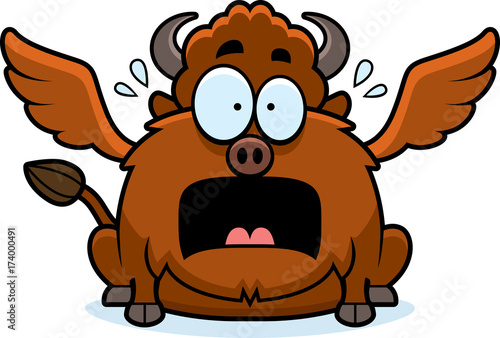 Scared Cartoon Buffalo Wings