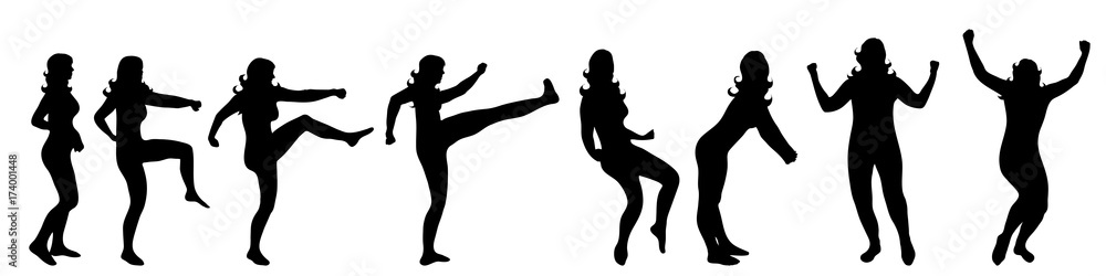 Vector silhouette of woman on white background. Vector silhouette of woman on white background.